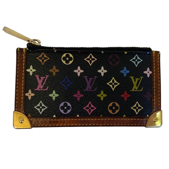 Authentic Louis Vuitton x Murakami Noir Multicolore Key Cles Holder Pouch- Y2K - Picture 5 of 16